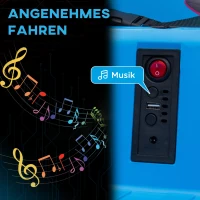 AIYAPLAY Kinder-Autoscooter, 360°-Drehung, für 3-5 Jahre, mit Fernbedienung, Musik, Blau(m-7)
