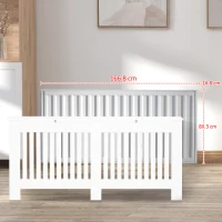 HOMCOM Copritermosifone a Doghe in MDF per Casa e Ufficio, 172x19x81 cm, Bianco(m-7)