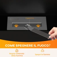 HOMCOM Camino a Bioetanolo 0.9L da Parete in Acciaio Inox, 100x15x54 cm, Nero e Argento(m-5)