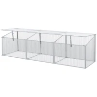 Outsunny Outdoor Greenhouse Polycarbonate Grow House Flower Vegetable Plants Raised Bed Garden Aluminium Cold Frame 180 x 51 x 51 cm(m-11)