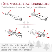 HOMCOM Weihnachtsbaum, Kunsttanne, 1,80m groß, üppige Form, realistisches Aussehen, schneebedeckte Zweige, Tannenzapfen(m-7)