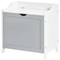 kleankin Bathroom Laundry Cabinet, Multi-Purpose Storage Unit with Raised back and Shaker Style Door(m-11)