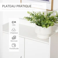 HOMCOM Meuble à Chaussures scandinave Placard 2 Portes 4 étagères Pieds effilés inclinés Bois Massif Panneaux Particules Blanc(m-5)