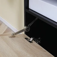 HOMCOM Ensemble de meuble d'entrée avec banc à chaussures, meuble à chaussures, 4 patères et étagère pour l'entrée, noir et naturel(m-9)