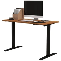 Vinsetto Escritorio de Pie de Altura Ajustable con Función de Memoria Protección de Cuello 120x60x73-118 cm Marrón(m-10)