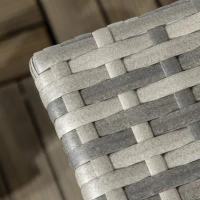 Outsunny Table d'appoint de jardin table basse carrée en résine tressée style cosy chic 50 x 50 x 47 cm noir(m-8)