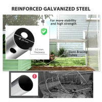 Outsunny 19.5 x 9.8ft Tunnel Greenhouse, with Accessories - White(m-6)