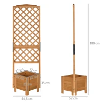 Outsunny Jardinière avec treillis sur pieds pour plantes - dim. 54,5L x 52l x 180H cm - Bois Sapin pré-huilé(m-3)