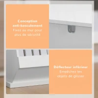 HOMCOM Meuble 2 casiers bacs de rangement en MDF - dim. 90L x 36l x 35H cm -blanc(m-6)