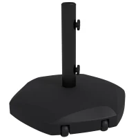 Outsunny Base per Ombrellone 25kg in Cemento e Plastica per Pali da 38-48mm, Ø54x46,5cm, Nero(m-10)