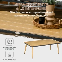 Outsunny Conjunto de Muebles de Jardín de Ratán Sintético con Sofá de 2 Plazas 2 Sillones y Mesa de Centro Gris(m-5)