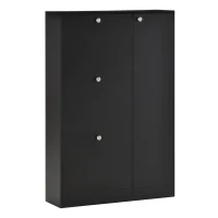HOMCOM Scarpiera Salvaspazio Regolabile, Mobile Portascarpe con 8 Scomparti Legno 80 x 24 x 120cm Nero(m-1)