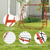 HOMCOM Adjustable Rebounder Net Kickback Target Goal for Teens Adults Training, Red(m-5)
