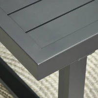 Outsunny Gartenmöbel-Set für 4 Personen Sitzgruppe, 2x Sitzbank, 1 x höhenverstellbarer Beistelltisch, Grau(m-8)