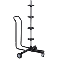 HOMCOM Felgenbaum fahrbar Felgenbaumwagen mit Rollen, Reifenständer bis 255 mm Reifenbreite Reifenwagen für 4 Autoreifen Felgenständer 100kg belastbar(m-10)