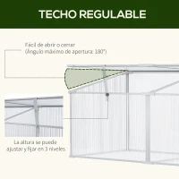Outsunny Invernadero de Jardín 180x51x51 cm Aluminio Policarbonato Transparente Vivero Casero para Plantas Cultivos Protección UV y Resistente(m-4)