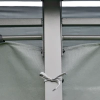 Outsunny Tonnelle barnum pavillon de jardin style colonial double toit toiles latérales amovibles 3L x 4l x 2,8H m gris(m-10)