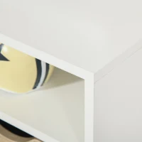 HOMCOM Mobile TV Moderno con Cassetti e Vani Aperti per TV fino 50'', Mobiletto TV Basso da Salotto con Gambe in Legno, 117x39x57cm, Bianco(m-9)