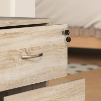 HOMCOM Two Drawer Lockable Filing Cabinet - Wood-Effect(m-9)