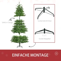 HOMCOM Weihnachtsbaum Christbaum, inkl. Standfuß, realistisches Aussehen, üppige Zweige, Grün 1,30 x 2 m, Grün(m-6)