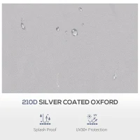 Outsunny Pop up Gazebo Cover, 2-Tier Gazebo Roof Replacement for 3.25m x 3.25m Frame, 30+ UV Protection, Grey(m-4)