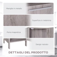 kleankin Colonna Bagno in MDF con 2 Armadietti e 2 Ripiani Aperti, 30x32x172.5 cm, color Legno(m-6)