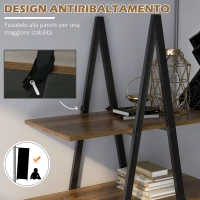 HOMCOM Scaffale Libreria 4 Livelli in Truciolato e Acciaio ad A(m-6)