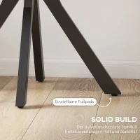 HOMCOM Esstisch Küchentisch Runder Tisch, Modernes Design, 78 cm x 78 cm x 75 cm, Schwarz(m-5)