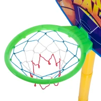HOMCOM Panier de Basket-Ball sur pied avec poteau panneau + 3 ballons + pompe hauteur réglable 0,60 – 1,32 m jaune noir(m-5)