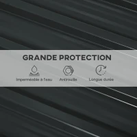 Outsunny Lot de 12 panneaux en acier galvanisé Résistant aux Intempéries, gris anthracite, dim. d'un panneau 129L x 45l cm(m-6)