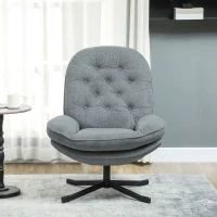 HOMCOM Relaxed Swivel Armchair - Grey(m-7)