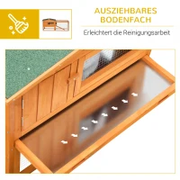 PawHut Kleintierstall Kleintierkäfig Kleintierhaus mit Asphaltdach Tannenholz Orange(m-6)