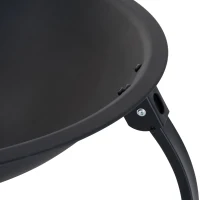 Outsunny brasero cheminée foyer extérieur 71L x 71l x 40H cm pieds rétractables grille à charbon couvercle tisonnier métal noir(m-8)