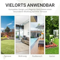 Outsunny Sonneninsel, teilbar in 2 Sofas, verstellbarer Sonnenschutz, Rattanoptik, Creme, 1,7 x 1,8 x 1,5 m(m-4)