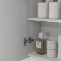 kleankin Armoire murale miroir avec éclairage LED de Salle de Bain 2 en 1, meuble 3 portes,  dim. 90L x 15l x 65H cm(m-10)