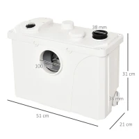 Homcom 700W Sewerage Pump Macerator Toilet Waste Water Pump Sanitary Sink Basin with 4 Inlets(m-3)