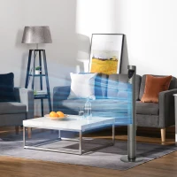 HOMCOM 46" Tower Fan Cooling with Ionizer, Air Filter, Oscillating, 3 Speed, 3 Modes, 12h Timer, Remote Controller, for Bedroom, Grey(m-8)