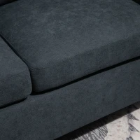 HOMCOM Canapé d'angle canapé 3 places avec méridienne réversible gauche ou droite pour salon, bureau, appartement, tissu polyester 197L x 139l x 91H cm gris foncé(m-9)