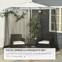Outsunny 2.3m Umbrella Table Screen Outdoor Patio Cover Mosquito Insect Net Zipped Door(m-6)