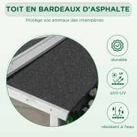 PawHut Maisonnette pour chats niche extérieure surélevé avec terrasse étanche en bois, dim. 115L x 66,5P x 74,7H cm, gris(m-5)
