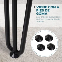 HOMCOM Conjunto de 4 Patas para Mesa de Estilo Industrial y Diseño Horquilla con Protectores Anti-arañazos de Goma 12x12x71cm Tornillos de Montaje Incluidos Negro(m-5)