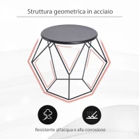 HOMCOM Tavolino da Caffè Salotto Design Nordico Minimalista Geometrico Ampio Piano, Acciaio, 54x54x44cm(m-4)
