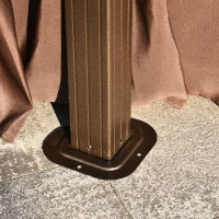 Outsunny Cenador de Jardín 300x365 cm Marco de Aluminio con Cortinas de Doble Capa y Techo Metálico para Reunión Familar Fiestas Bodas Negro y Marrón(m-8)