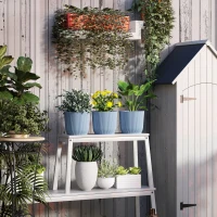 Outsunny Set of Three Ф22cm Planters - Blue(m-8)