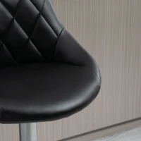 HOMCOM 2er-Set Barhocker Drehstühle mit Kunstleder-Bezug höheverstellbare Barstühle Tresenhocker Bistrohocker mit Rückenlehne Schwarz 46,5 x 48 x 84,5-106,5 cm(m-8)