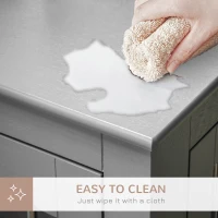 PawHut Dog Crate End Table Furniture Style Dog Cage w/ Three Doors, Locks and Latches - Grey(m-7)