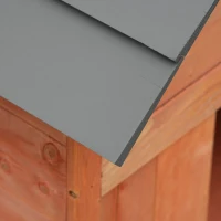 PawHut Hundehütte Outdoor Hundehaus Hundehöhle aus Holz Winterfest für mittelgroße Hunde Natur 81,3 x 91,5 x 98,5 cm(m-8)