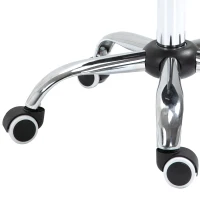 HOMCOM Sgabello da Lavoro a Sella con Ruote e Altezza Regolabile per Negozi Parrucchiere e Tattoo, 52x53x49-61cm Nero(m-9)