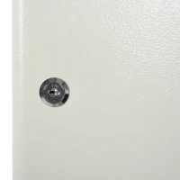 HOMCOM Armario de Llaves Caja de Seguridad para Llaves Bloqueable con 93 Ganchos y Etiquetas 2 Cerraduras Accesorios de Montaje Incluidos 30x24x7,5 cm Beige(m-8)