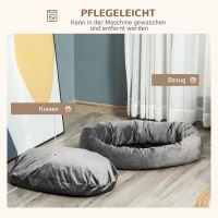 PawHut Hundebett Hundematte Hundekissen Hundematratze Hundesofa Tierbett Haustierbett rund abnehmbar waschbar für Hunde Katzen samtartiges Polyester Dunkelgrau 81,5 x 58 x 18 cm(m-6)